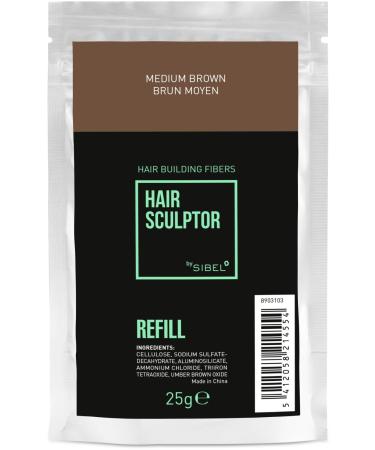 Sibel Hair Sculptor Hair Building Fibers Medium Brown Refill 25gr
