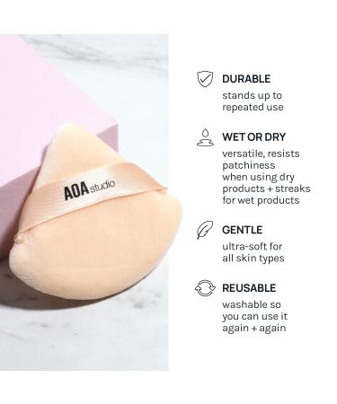 AOA Studio Velvet Puffs Makeup Sponge Set - 6 Velour Blenders for Loose Powder & Foundation - Beauty Tools (Black/Peach) - International Shipping Available - Buy Online on GoSupps.com