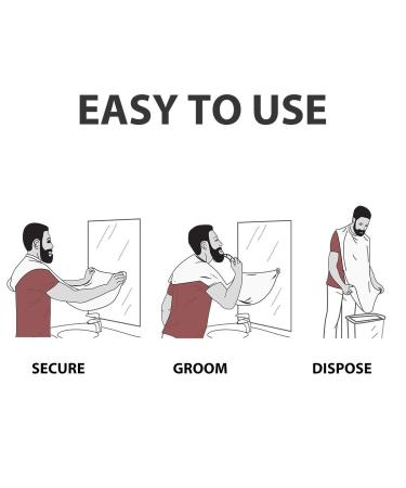 Beard Bib Beard Apron - Hair Catcher for Men Shaving & Trimming - Non-Stick Cape Grooming Cloth - Waterproof with Suction Cups - Best Gifts for Men (White) - Buy Online on GoSupps.com