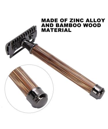 Ankroyu Men's Beard Trimmer - Portable Manual Razor with Bamboo Grip - Adjustable Beard & Body Shaving Tool - Buy Online on GoSupps.com