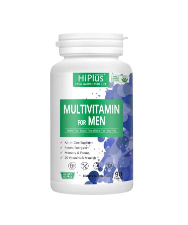 Multivitamin for Men - Biotin & Essential Men multivitamin with Vitamin A, C, D, E, B12, Zinc. Supports Energy, Focus, Hair Growth & Overall Health - 90 Capsules Men's Capsules