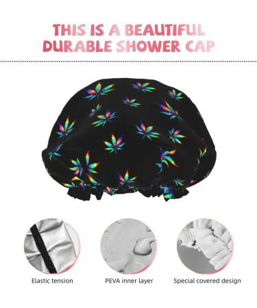 Tie Dyes Weed Leaf Shower Cap | Reusable Hair Protection Bonnet | Waterproof Bathing Hat - Buy Online on GoSupps.com