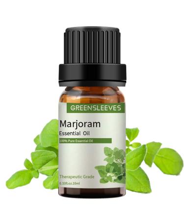 GREENSLEEVES Marjoram Essential Oil, 10ml Pure Plant-Based Fragrance Oil for Aromatherapy, Essential Oils for Diffuser, Air Freshener, Massage, Bath Bomb, Scented Candle Soap Making