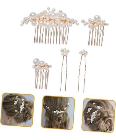 MAGICLULU 1 Set Bride Wedding Hairpin Pearl Bun Hairpin Bride Hair Accessory Wedding Hair Comb Pearl Hair Side Comb Pearl Hair Comb Wedding Headdress Bride Hair Fork Pearl Hairpin - Buy Online on GoSupps.com