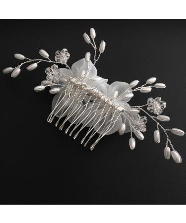FRCOLOR Pearl Hair Accessories Bridal Hair Accessories Flower Hair Accessories Bridal Hair Comb Flower Girl Hair Accessory Crystal Hair Accessories White European Style Spun Yarn Bride - Buy Online on GoSupps.com