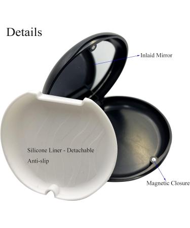 Orthodontic Retainer Case with Mirror - Aligner Case Box Black | Durable & Stylish 1 Piece - Buy Online on GoSupps.com