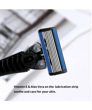 6-Blade Razor - Plastic Anti-Slip Manual Refill Cartridges for Men & Women | Reusable Face Cleansing Tool | International Shipping Available - Buy Online on GoSupps.com