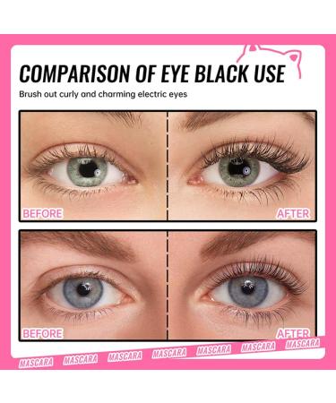 LAMUSELAND Volume Curling Mascara 4 Colors Waterproof Smudge-proof Thickening Lengthening Liquid Lash Extensions Natural Long-Lasting Eye Makeup Tool Set for Women Girls (Black) - Buy Online on GoSupps.com