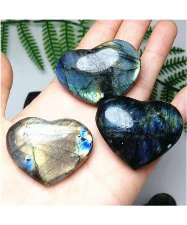 1pcs 3-4cm Natural Labradorite Heart Moonstone Reiki Gems Crystal Heart Stones - Buy Online on GoSupps.com