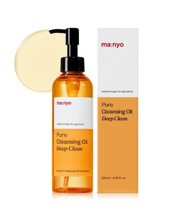 ma:nyo Pure Cleansing Oil Deep Clean (6.7 fl oz / 200ml) - Daily Makeup Removal with Grape Seed Oil Deep & Lightweight cleansing without clogging pores