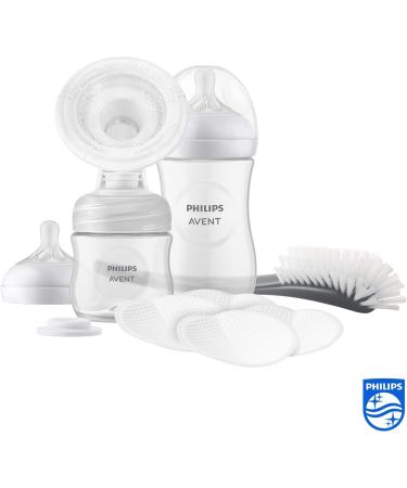 Philips Avent Manual Breast Pump Gift Set - Single Breast Pump 260ml and 125ml Baby Bottles BPA Free 4 Disposable Breast Pads (Model SCD430/60) Model 2 (SCD430/60) - Buy Online on GoSupps.com