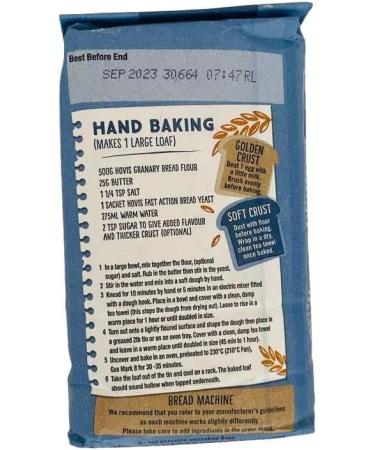 Hovis | Granary Bread flour 5X1kg | Suitable for vegetarians | Suitable for hand baking and bread machines | Make tasty loaves of bread - Buy Online on GoSupps.com