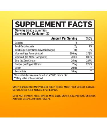 Doc Mila Lutein & Zeaxanthin Gummies Eye Vitamins for Adults 50+ & Seniors Eye Health Supplements for Over 50 Adults Luteina y Zeaxantina para Los Ojos 30 Chewable Gummy - Buy Online on GoSupps.com
