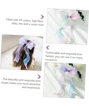 minkissy 1pc Streamer Hairpin Double Hair Bows Hair Barrettes for Kids Hair Bowknot Barrette Hairpin Decor Girl Baby Hair Clip Baby Tiara Party Hair Decoration Fabric Big Bow Miss Hair Ring - Buy Online on GoSupps.com