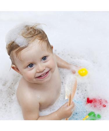 SECFOU Massager Hair Comb for Kids - Natural Wool Toddler Shower Gift | Soft Bath Brush for Cradle Head Massage and Scalp Detangling - Buy Online on GoSupps.com