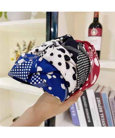 WENLII Women's Dot Boho Headband - Wide Cross Knot Bandana in Black | Casual Hair Accessories - Buy Online on GoSupps.com