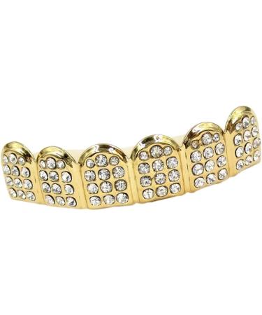 Gold-Plated Diamond Grill Teeth for Men & Women | Punk Toothbrushes - Upper & Underside Face Accessories - Buy Online on GoSupps.com