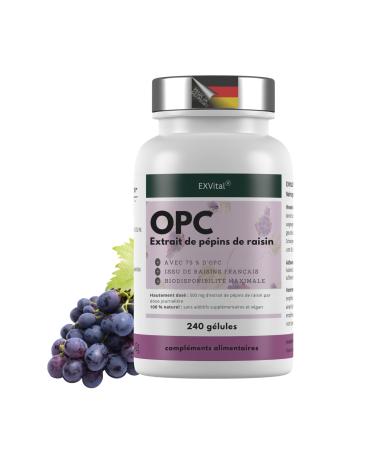 EXVital OPC Extrait de p pins de raisin 240 g lules hautement dos avec 500 mg par g lule issu de raisins fran ais test en laboratoire et vegan