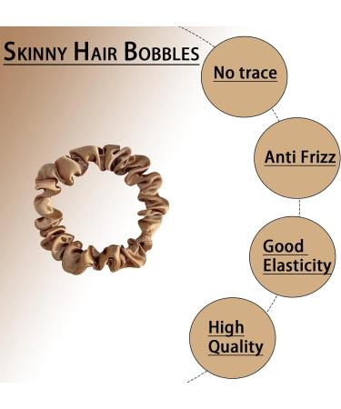 Small Satin Silk Hair Scrunchies for Thick, Curly, and Thin Hair - 4 Pack Champagne Gold - Traceless Frizz Prevention - Women and Girls Hairbands - Buy Online on GoSupps.com