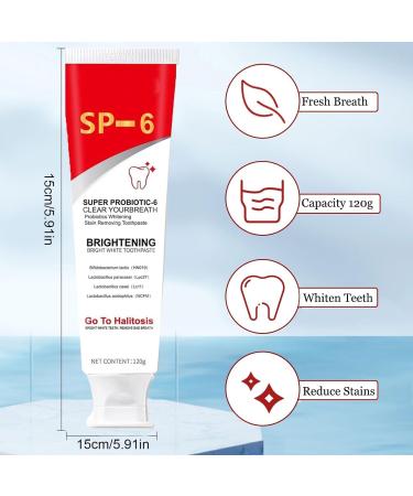 SP 6 Ultra Whitening Toothpaste - Probiotic Formula for Bright Smiles | 2pcs International Shipping - Buy Online on GoSupps.com
