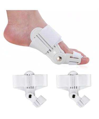 2 pieces of bale toe breathable hallux valgus correction of bale toes orthopedic bale movement big toe spreader for bale toe pain and overlapping toes hammer toe white