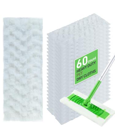60 Count Heavy Duty Dry Sweeping Cloths for Swiffer Sweeper Sweeper Pet Heavy Duty Dry Pads Refills Unscented Multi-Surface Cloth Refills for Floor Sweeping and Cleaning