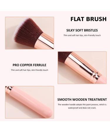 4-Pack Foundation Brush Set - Blending & Application Brushes for Liquid Powder & Concealer | Includes Pink Flat Two-Sided & Silicone Brushes - Buy Online on GoSupps.com