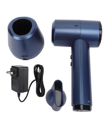 Cordless Hair Dryer 5000mAh Battery 6 Speed Adjustment Fast Drying Intelligent Temperature Control Portable Hairdryer for Home Camping (US Plug) US Plug Dark Blue