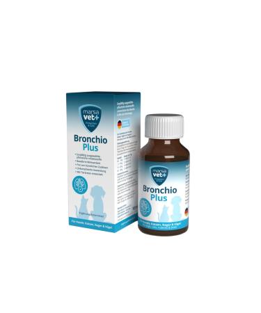 Marsavet Bronchio Plus - 100 ML. Cough Syrup for Dogs Cats Rodents and Birds. Food Supplement to Support the Respiratory Tract and Immune System with Honey.