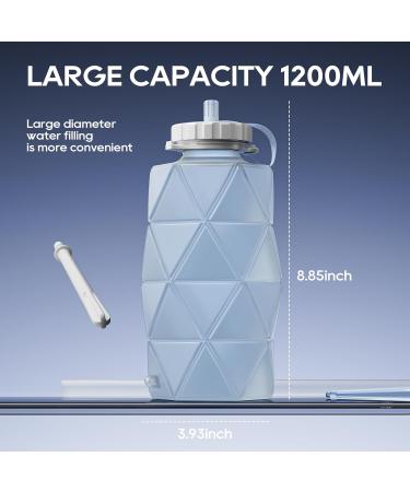 Collapsible Silicone Enema Bag Kit - 1.2L 5.3ft Hose 5 Tips Flow Control - Perfect for Coffee & Water Colon Cleansing - Buy Online on GoSupps.com