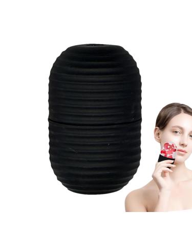 Face Ice Mold for Face to Tighten and Lift Skin Face & Eye Puffiness Relief Reusable Puffiness Relief Reusable Cold Ice Cup Molds Massage Silicone Ice Mold Skin Care for Women Beauty Black