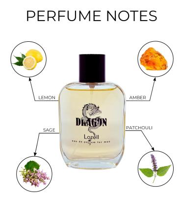 Lazell Dragon for Men Perfume | Impression by Black XS | Eau De Parfum 3.4 Fl Oz | Citrus Amber Chocolate Fragrance | European oncentrated Scent Lasts 6-9 Hours - Buy Online on GoSupps.com