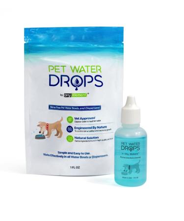 Pet Water Drops - Dog and Cat Water Additive for Dental and Oral Care - Prevents Pets Water Bowl and Dispenser Fountain Slime - for Fresh Breath and Cleaner, Healthy Teeth