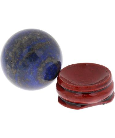 30mm Natural Lapis Lazuli Gemstone Sphere Crystal Ball + Stand Blue - Buy Online on GoSupps.com