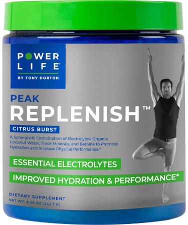 POWERLIFE Tony Horton Peak Replenish - High Absorption Magnesium Electrolyte Powder with Organic Coconut Water and Trace Minerals 30 Servings