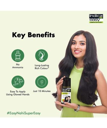 Indica Easy Shampoo Hair Colour - Natural Black 180ml | International Shipping Available - Buy Online on GoSupps.com