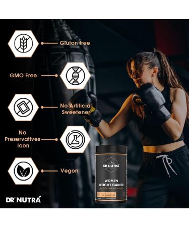 Dr. Nutra Women's Weight Gainer - Increase Breast Muscle & Gain Weight | 500g Chocolate Flavor - Buy Online on GoSupps.com