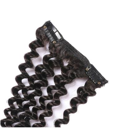 Mila 18 Clip-In Hair Extensions | 100% Brazilian Virgin Kinky Curly Real Hair - Natural Black 1B 7 Tresses 120g - Buy Online on GoSupps.com