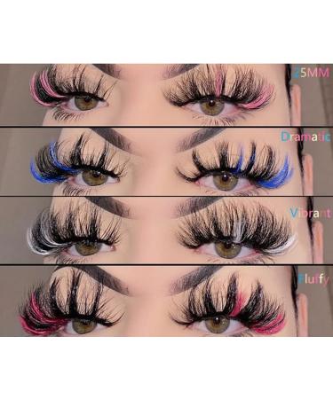 25mm Colored Mink Lashes - Dramatic Fluffy False Eyelashes for Festivals & Cosplay - 20 Pairs - Buy Online on GoSupps.com