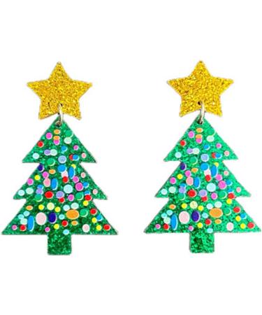 Feyley Earrings | Delicate Christmas Tree Sequin Drop Earrings | 2023 Trendy Vintage Jewelry for Girls & Ladies Gifts - Buy Online on GoSupps.com