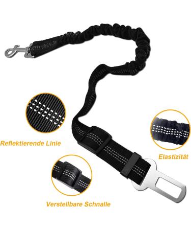 Premium Adjustable Dog Seat Belt - 2 Pieces Durable Black Car Safety Harness for Dogs - Buy Online on GoSupps.com