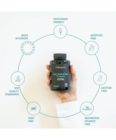 Zenement Hair Nails & Skin Complex with Biotin - 120 Capsules | For Hair Loss & Weak Skin/Nails | Vegan & Non-GMO | Vitamins, Minerals - Buy Online on GoSupps.com