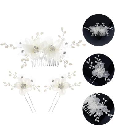 Beaupretty 1 Set comb plate hairpin Rhinestone Hair Clips rhinestone hair comb flower hair stick flower hair fork pearl hair accessories bridal rhinestone insert comb Leaves fabric bride leaf - Buy Online on GoSupps.com