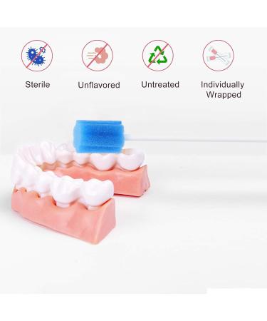 250 Pack Wellgler Disposable Oral Swabs - Sterile Sponge Mouth Swabs, Blue Plum Shape - Buy Online on GoSupps.com