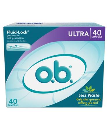 O.B. Tampons Ultra 40 Count Fluid Lock (2 Pack)