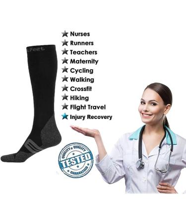 Compression Socks for Men & Women - 1-Pack Black Quick-Drying Anti-Odor Sports Socks Size XL - Buy Online on GoSupps.com