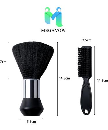 MEGAVOW 2 Pieces Barber Neck Duster Brush Set Soft Neck Duster with Clipper Blade Cleaning Brush Professional Salon Styling Brush Cleaning Tool for Brushing off Hair Around Neckline and Ears - Buy Online on GoSupps.com