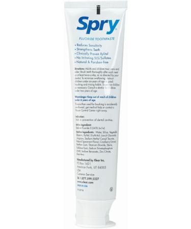 Buy Spry Xylitol Toothpaste with Fluoride - Natural Spearmint Anti-Cavity 5 oz (3 Pack) - International Shipping - Buy Online on GoSupps.com