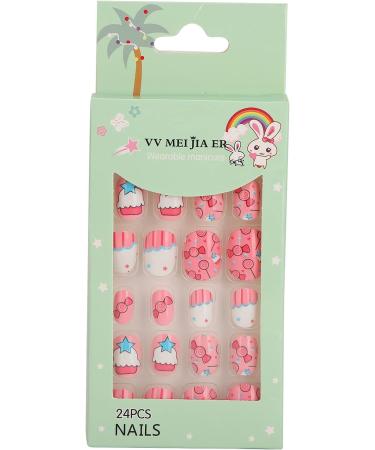 Kids Nail Art Kids False Nails Cartoon Pattern Full Cover Artificial False Nails Children False Nails Colored Girls Press On Nails Removable Kids Fake Nails (02) - Buy Online on GoSupps.com