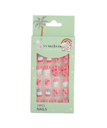 Cartoon Pattern Girls' Fake Nails - Shiny Removable Nail Art for Home & Studio - Buy Online on GoSupps.com